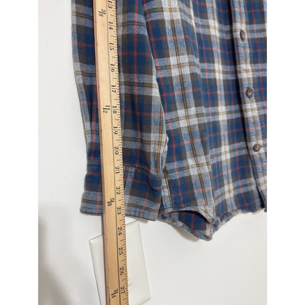 Duluth Trading Co Button Down Shirt Men’s Blue Plaid Flannel Workwear Casual S - Picture 8 of 10